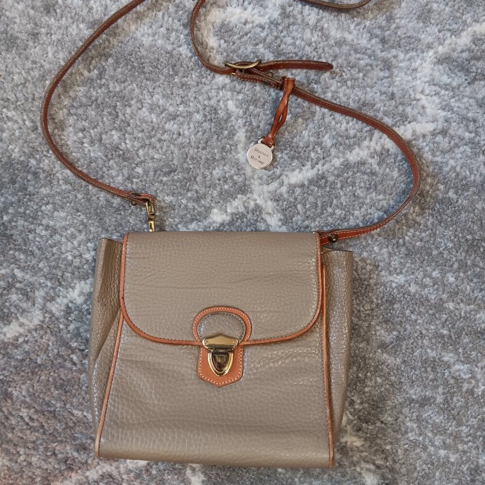Vintage all weather leather taupe small dooney and bourke crossbody bag boho